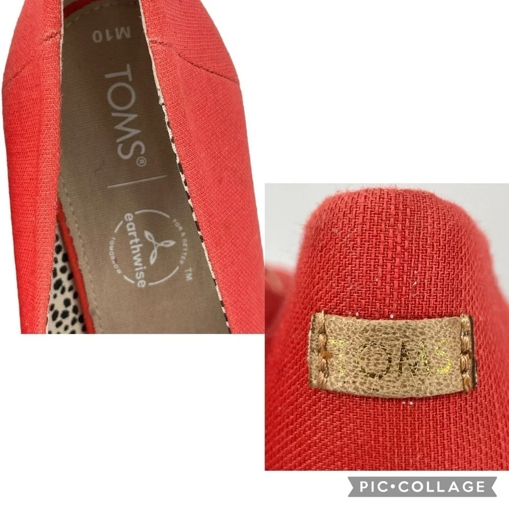 Toms Michelle Slubby Woven Organic Cotton Wedge in Paprika Fresh Flirty - Sz 10